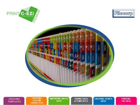 CREATING TEMPLATES CREATING CUSTOM CHARACTERS IMPORTING BATCH DATA SAVING DATA & TEMPLATES CREATING SERIES DATA PRINTING THE DATA.