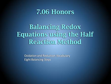 Curriculum Standards National: Content Standard B: Physical Science: Chemical reactions – A large number of important reactions involve the transfer of.