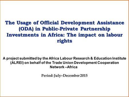 2 2 Outlines 1.Objectives of the research 2.Target countries and rationale for choosing the countries 3.Main contents of the study and methodology 4.Timeline.