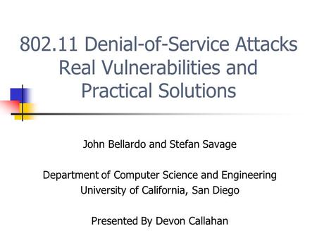 Denial-of-Service Attacks Real Vulnerabilities and  Practical Solutions