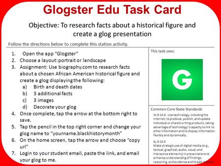 Task Card Templates Choose one slide below each week to create a task card for a Tech Tub station. Make sure to fill in the “Notes” below the task card.