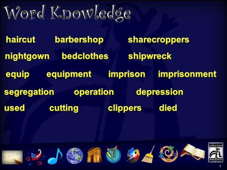 Word Knowledge T T Tic-Tac-Toe T What suffix means action or process? Give an example of a word with this suffix. The word cutting has a double consonant.