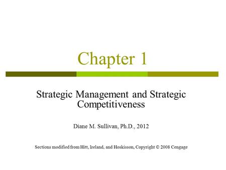 Strategic Management and Strategic Competitiveness