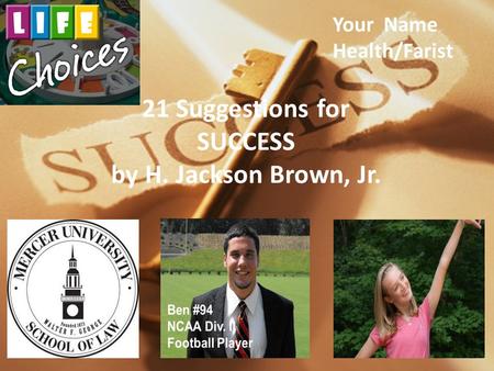 21 Suggestions for SUCCESS by H. Jackson Brown, Jr.