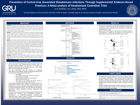 V. D. Pretlow 1, V.G. Dicks, PhD, MPH 2 1 Georgia Regents University Master of Public Health Program, 2 Georgia Regents University Institute of Public.