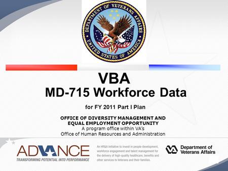 1 OFFICE OF DIVERSITY MANAGEMENT AND EQUAL EMPLOYMENT OPPORTUNITY A program office within VA’s Office of Human Resources and Administration VBA MD-715.