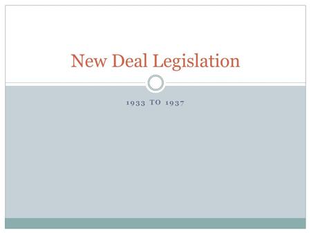 1933 TO 1937 New Deal Legislation. What is the FDIC? Video— https://www.youtube.com/watch?v=jpPcRojsO74 Do banks still fail? What happens if your bank.