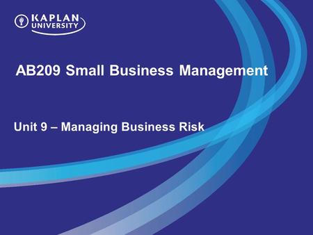 AB209 Small Business Management