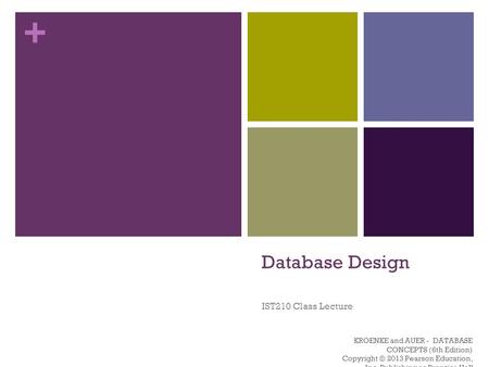 Database Design IST210 Class Lecture