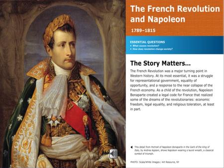 What do you know about Napoleon? He was the leader of the French Revolution What do you know about the French Revolution? It was a struggle for representative.