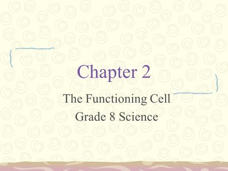 Chapter 2 The Functioning Cell Grade 8 Science. The Cell Organelles   Xmps&feature=related.