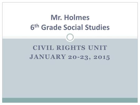 Mr. Holmes 6th Grade Social Studies