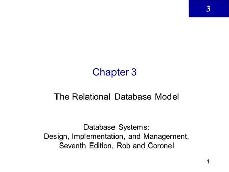 The Relational Database Model