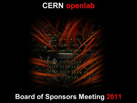 Board of Sponsors Meeting 2011 CERN openlab. CERN openlab Overall Status 2010-2011 François Fluckiger openlab Manager.