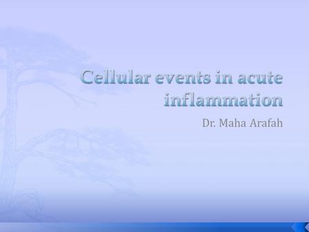 Cellular events in acute inflammation