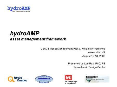 hydroAMP asset management framework