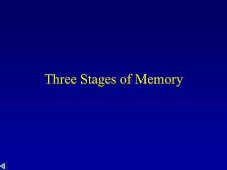 Three Stages of Memory. Stage Model of Memory Long-term memory Working or Short-term Memory Sensory Input Sensory Memory Attention Encoding Retrieval.