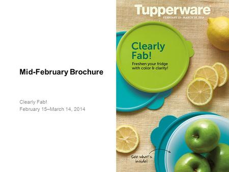 Mid-February Brochure Clearly Fab! February 15–March 14, 2014.