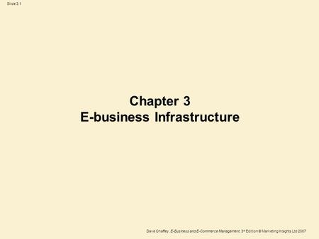 Chapter 3 E-business Infrastructure