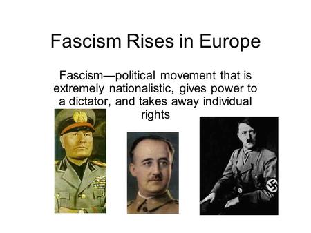 Fascism Rises in Europe