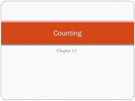 Chapter 13 Counting. Gambler’s Lucky Bet You and your team are going to be playing the lottery. In each round you will have different lotteries to select.