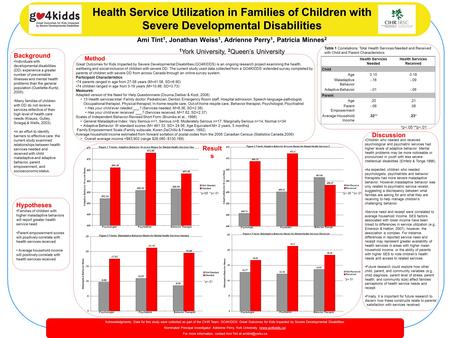 Acknowledgments: Data for this study were collected as part of the CIHR Team: GO4KIDDS: Great Outcomes for Kids Impacted by Severe Developmental Disabilities.