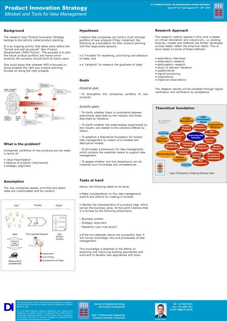 Background The research topic Product Innovation Strategy belongs to the activity called product planning. It is an ongoing activity that takes place before.