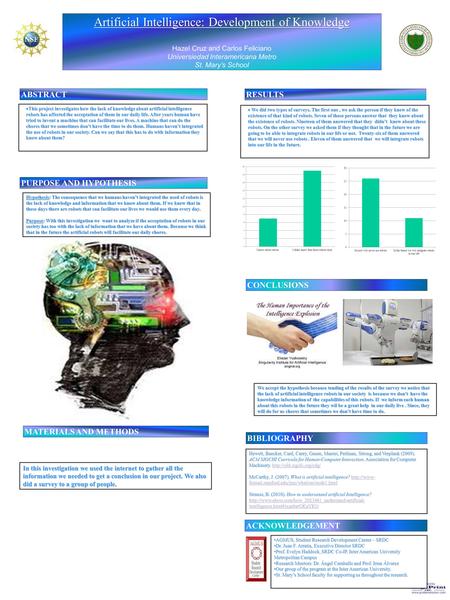 Printed by www.postersession.com Artificial Intelligence: Development of Knowledge Artificial Intelligence: Development of Knowledge Hazel Cruz and Carlos.