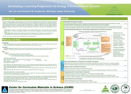 This research is supported in part by three grants from the National Science Foundation: Developing a research-based learning progression for the role.