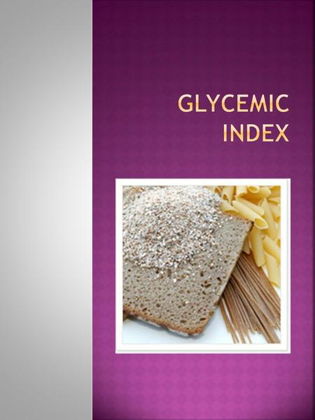  The glycemic index (GI) is a scale from 1-100 that ranks carbohydrate-rich foods by how much they raise blood glucose levels. Some carbohydrate foods.