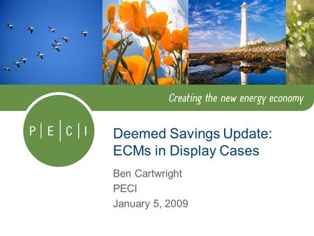 Deemed Savings Update: ECMs in Display Cases Ben Cartwright PECI January 5, 2009.