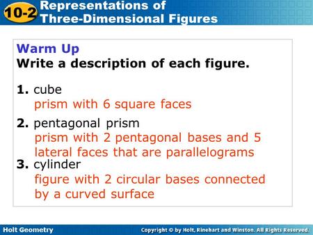 prism with 6 square faces