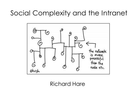 Social Complexity and the Intranet Richard Hare. Organisational Hierarchy.