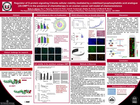 Acknowledgement of funding Regulator of G-protein signaling 5 blunts cellular viability mediated by a stabilized lysophosphatidic acid analogue (2S-OMPT)