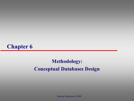 Methodology: Conceptual Databases Design