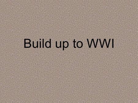 Build up to WWI. Causes of the Great War Tensions were running high by 1914 for many reasons.