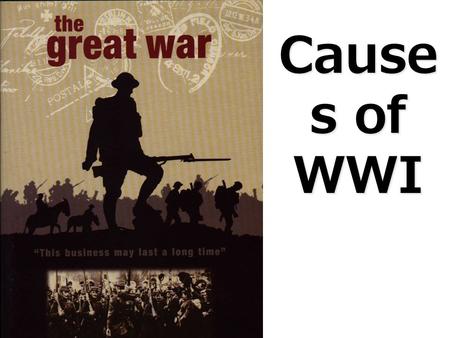 Cause s of WWI. M.A.I.N. Militarism Alliances Imperialism Nationalism.