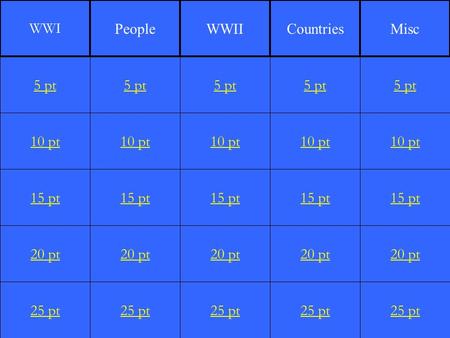 1 10 pt 15 pt 20 pt 25 pt 5 pt 10 pt 15 pt 20 pt 25 pt 5 pt 10 pt 15 pt 20 pt 25 pt 5 pt 10 pt 15 pt 20 pt 25 pt 5 pt 10 pt 15 pt 20 pt 25 pt 5 pt WWI.