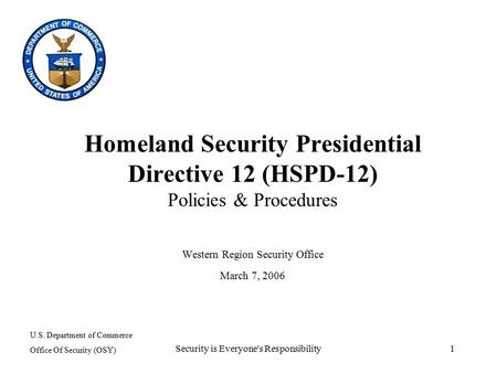 Homeland Security Presidential