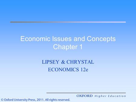 Economic Issues and Concepts Chapter 1