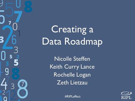 Creating a Data Roadmap Nicolle Steffen Keith Curry Lance Rochelle Logan Zeth Lietzau.