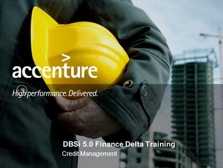 DBSi 5.0 Finance Delta Training Credit Management.