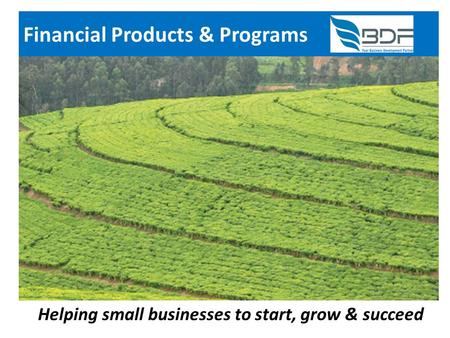 Financial Products & Programs Helping small businesses to start, grow & succeed.