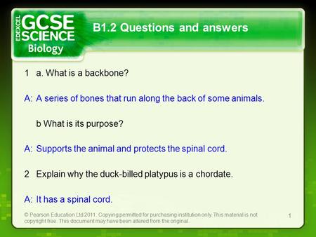 © Pearson Education Ltd 2011. Copying permitted for purchasing institution only. This material is not copyright free. This document may have been altered.