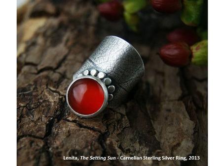 Lenita, The Setting Sun - Carnelian Sterling Silver Ring, 2013.