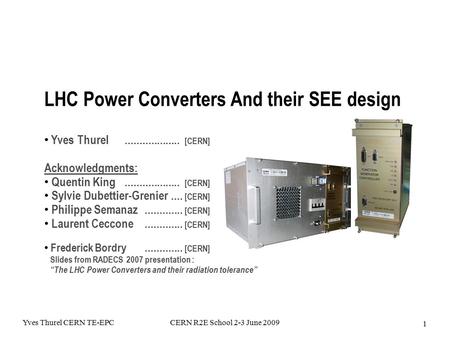 LHC Power Converters And their SEE design