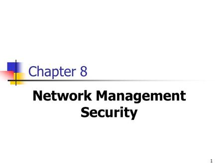 Network Management Security