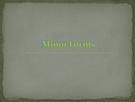 Minor Major Relations Major and minor scales are related in two ways: 2. Relative scales have the same key signature. 1. Parallel scales begin on the.