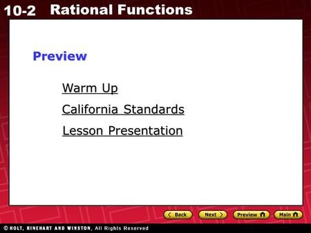 Preview Warm Up California Standards Lesson Presentation.