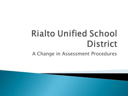 A Change in Assessment Procedures.  Looking at Infrastructure  Computer updates  Working with IT department (more than pre id)  Integrating technology.